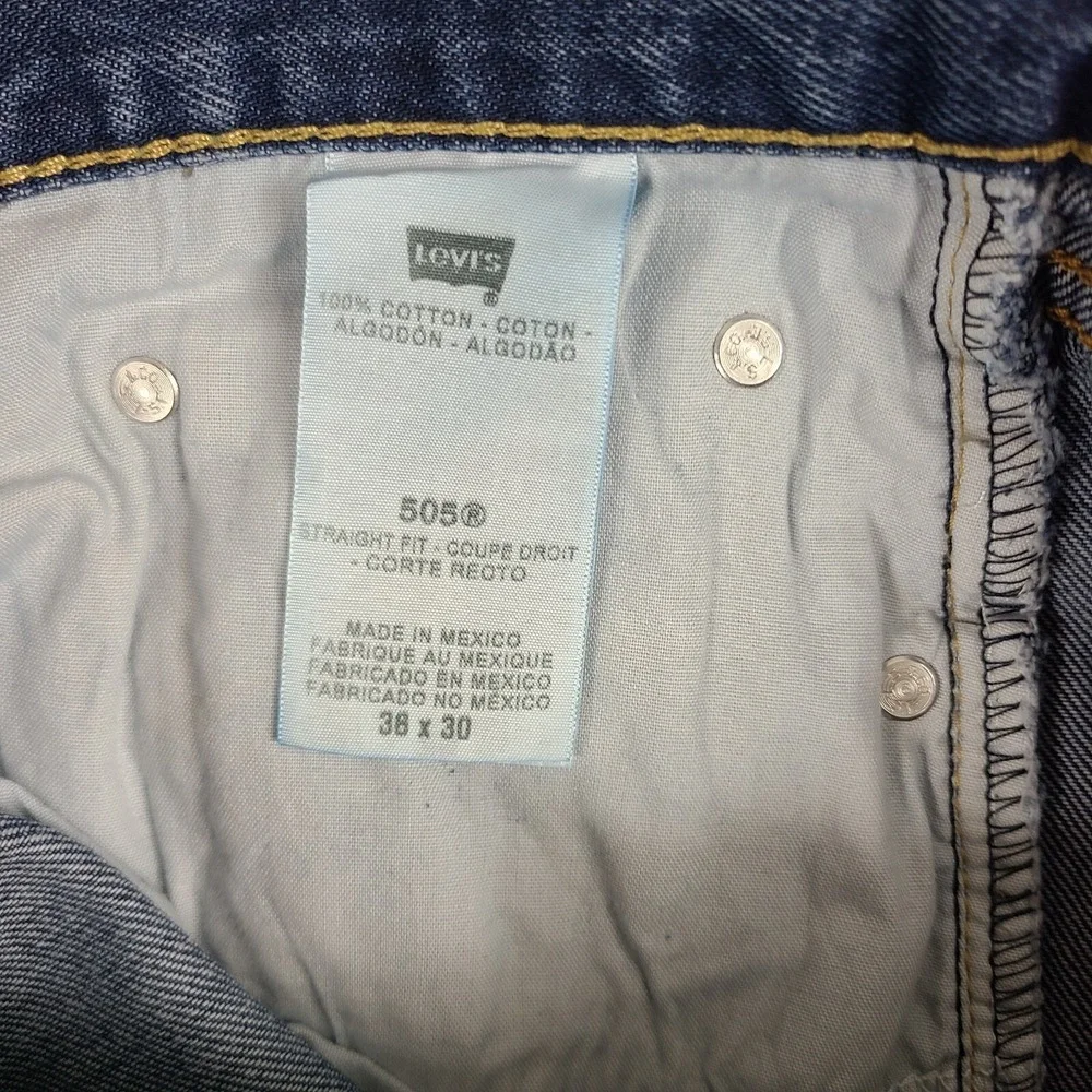 Levi's 505‎ Jeans Mens Blue 36x30 Straight Fit 100% Cotton Medium Wash